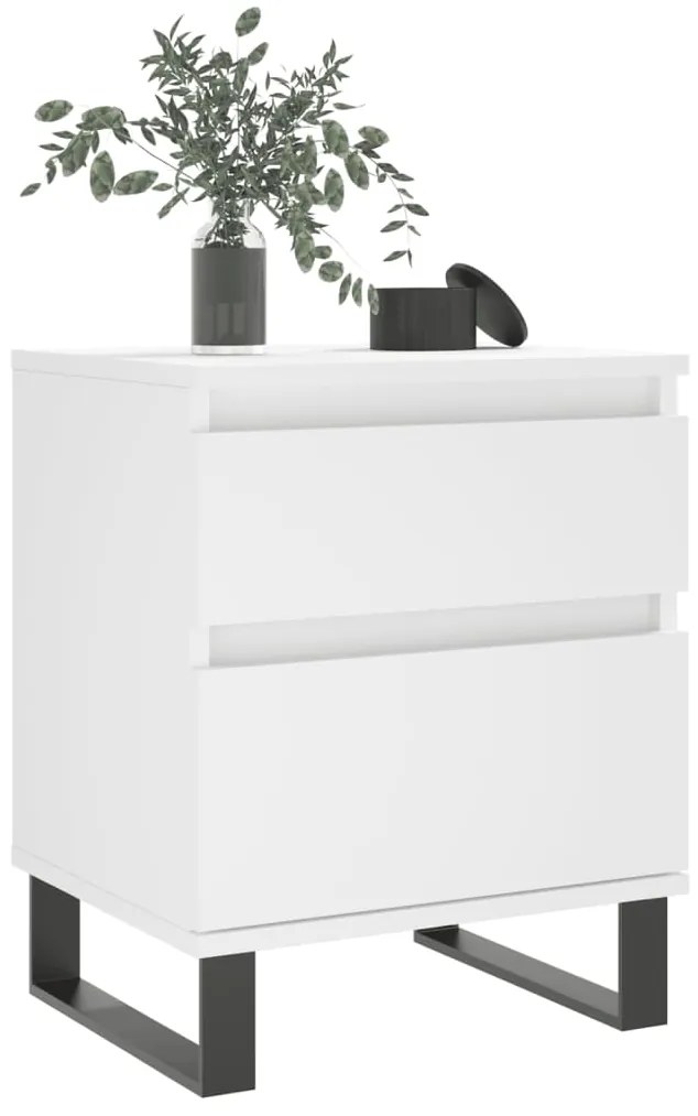 Mesas de cabeceira 2pcs 40x35x50 cm derivados de madeira branco