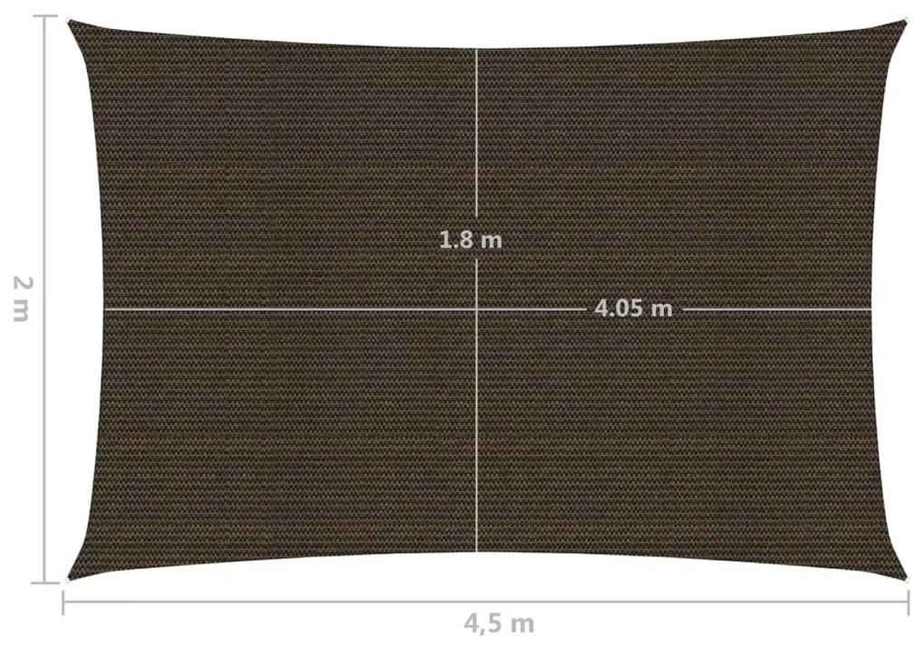 Para-sol estilo vela 160 g/m² 2x4,5 m PEAD castanho