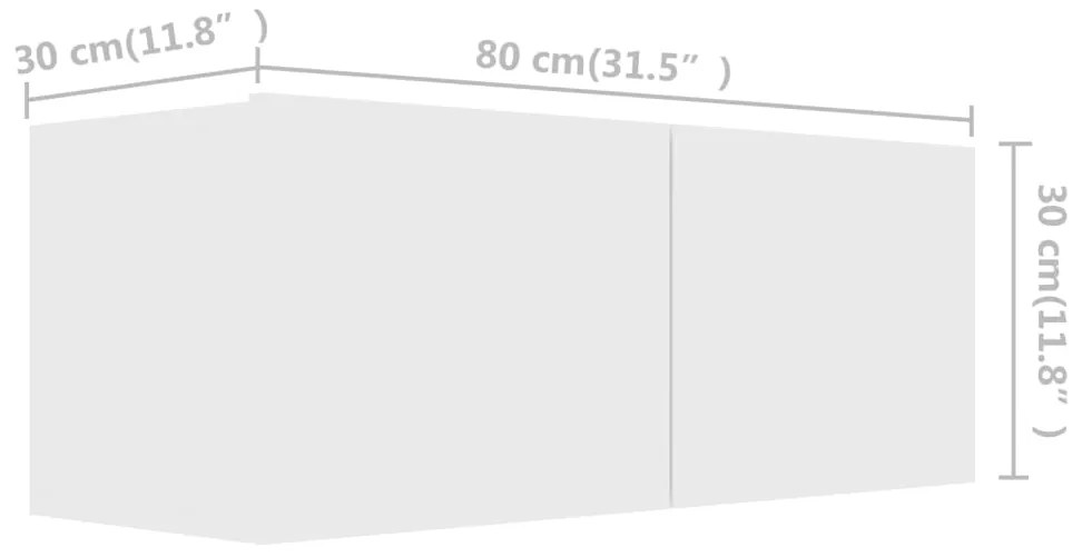 3 pcs conjunto de móveis de TV derivados de madeira branco