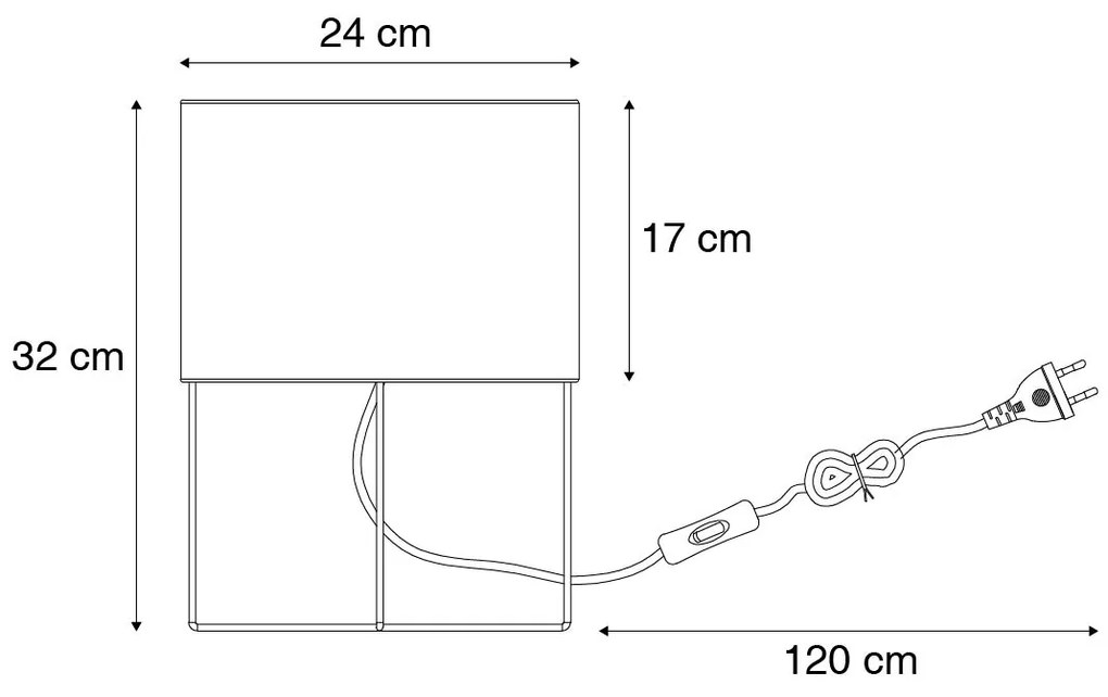 Candeeiro de mesa moderno rosa com dourado - Rosalina