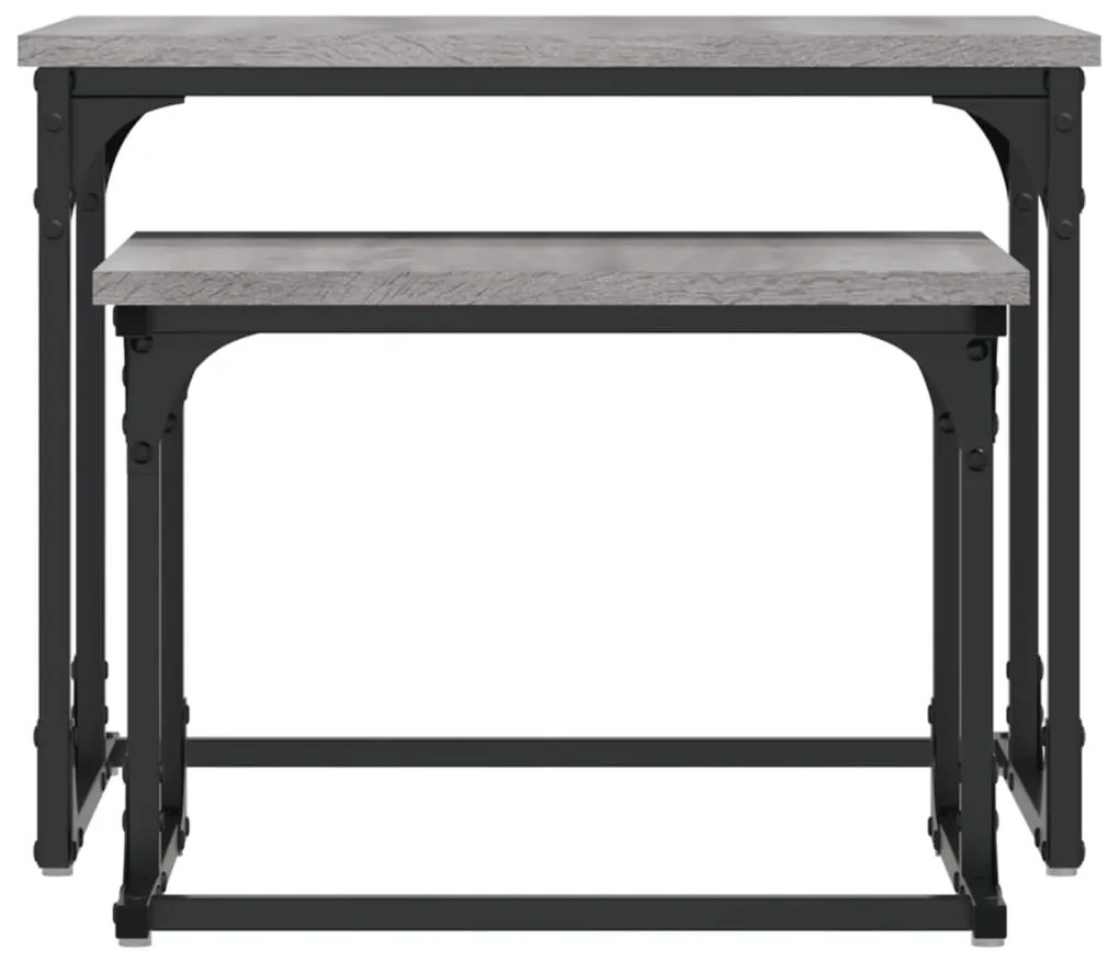 Mesa de centro de encastrar 2 pcs deriv. madeira cinza sonoma