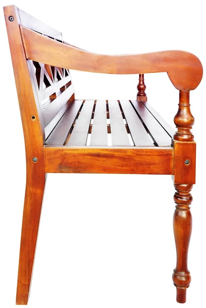 Banco Batávia 123 cm madeira de mogno maciça castanho-escuro