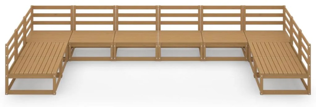 10 pcs conjunto lounge de jardim pinho maciço