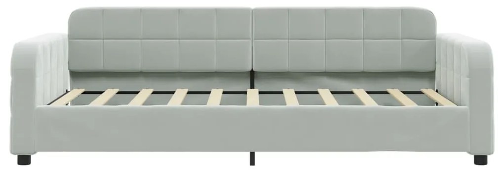 Sofá-cama 90x190 cm veludo cinzento-claro