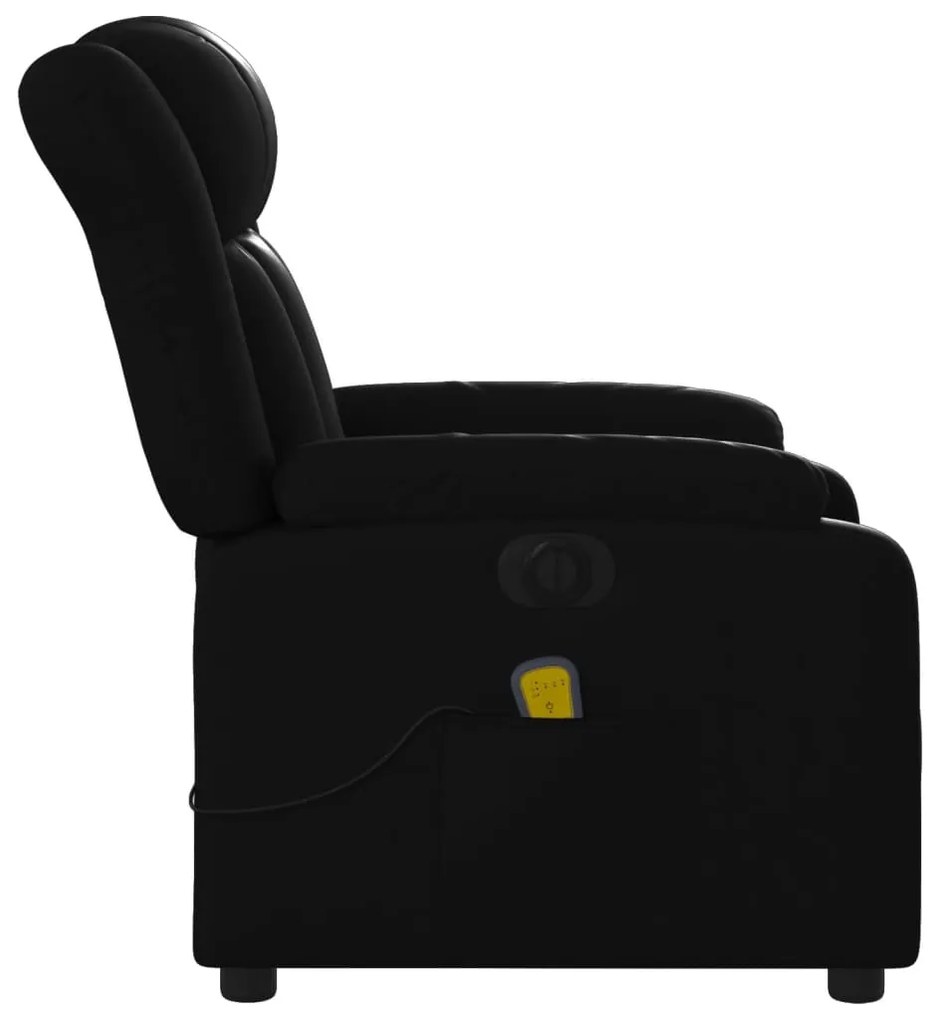 Poltrona massagens reclinável elétrica couro artificial preto