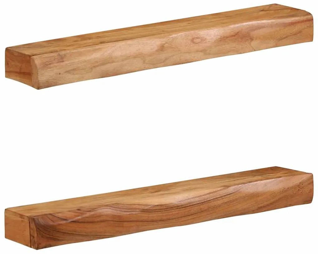 vidaXL Prateleiras parede 2 pcs 80x17x8 cm madeira de acácia maciça