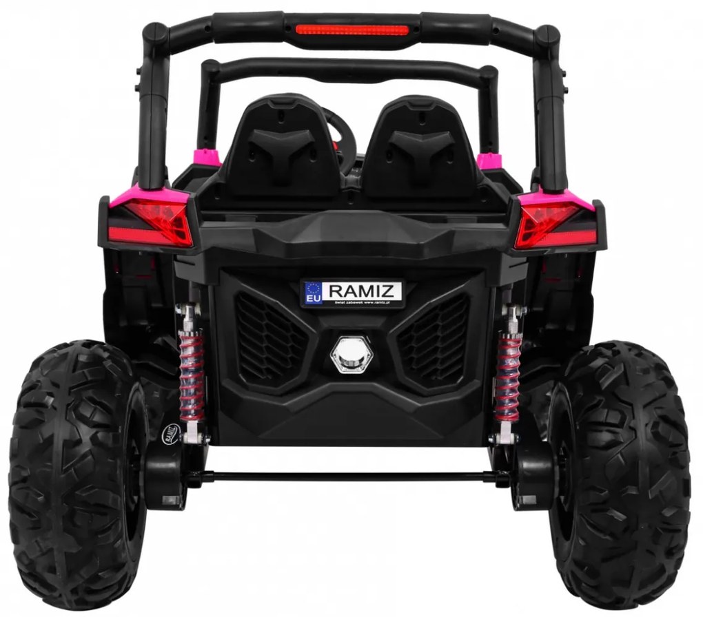 Buggy elétrico para Crianças 24V 4x4 2 Lugares SuperStar Rodas de EVA, Assento de couro Rosa