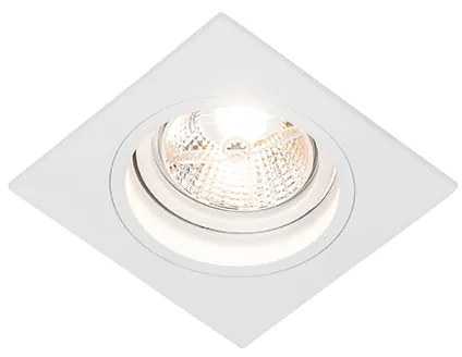Foco embutido quadrado branco ajustável - Chuck 70 Moderno