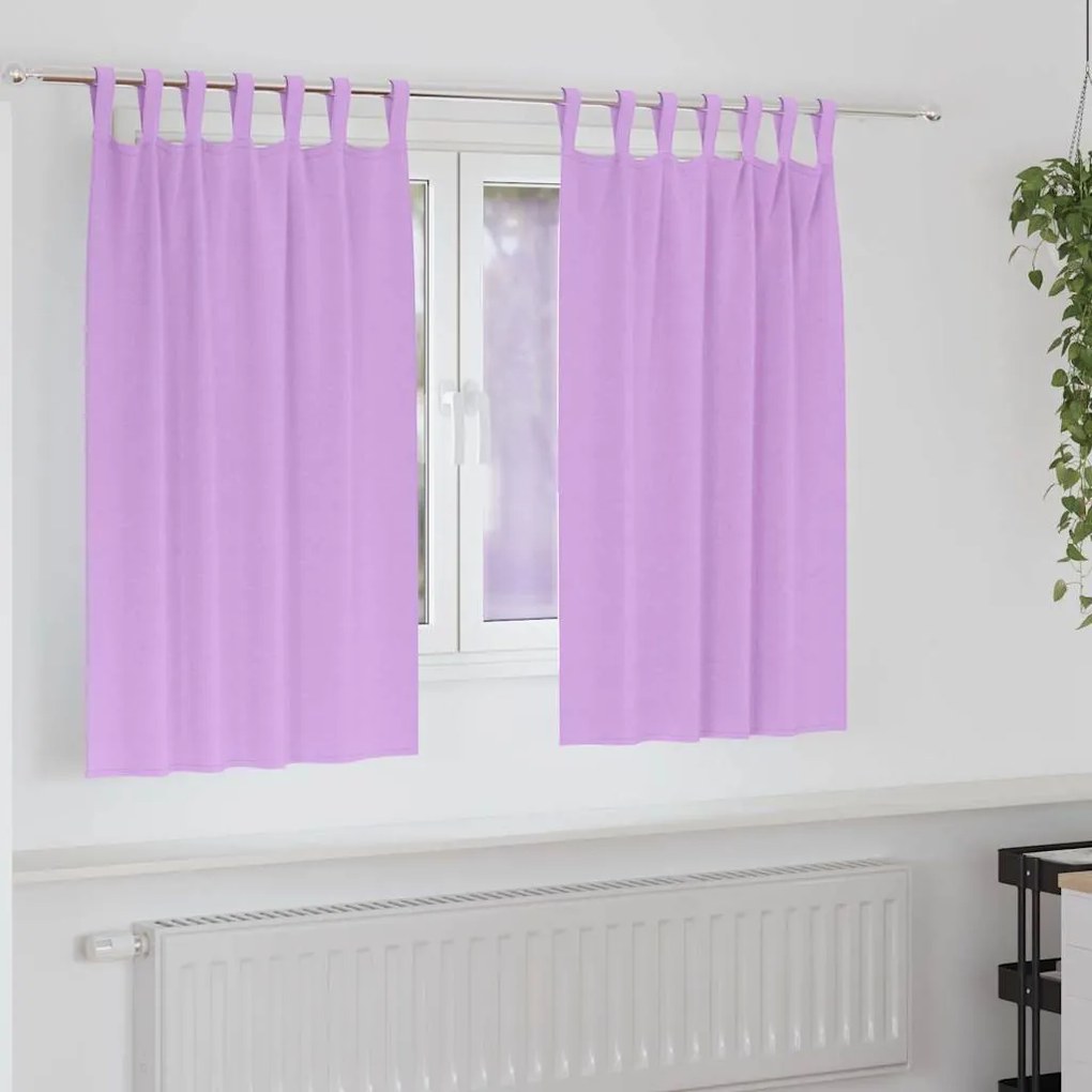 vidaXL Cortinas Blackout com Argolas 2 pcs Roxo 140 x 140 cm Poliéster