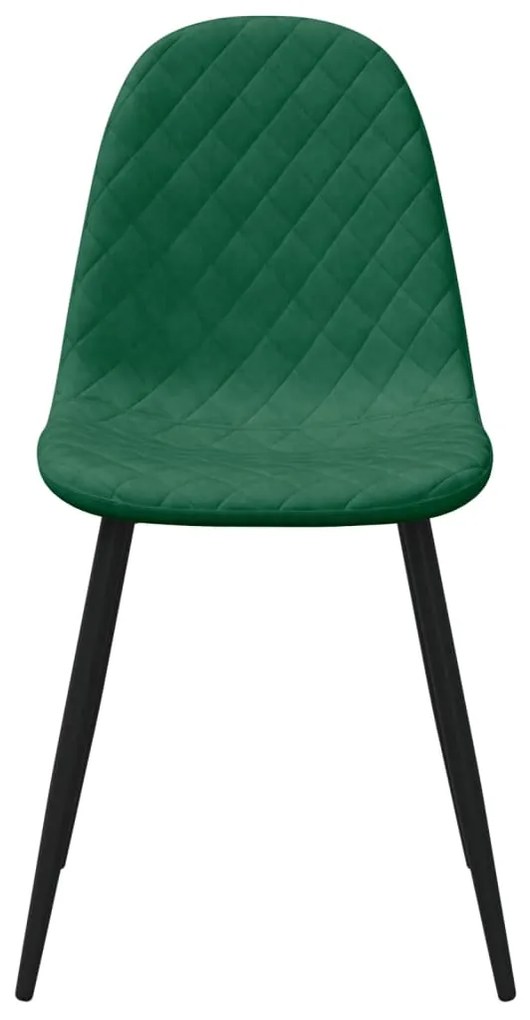 Cadeiras de jantar 4 pcs veludo verde-escuro