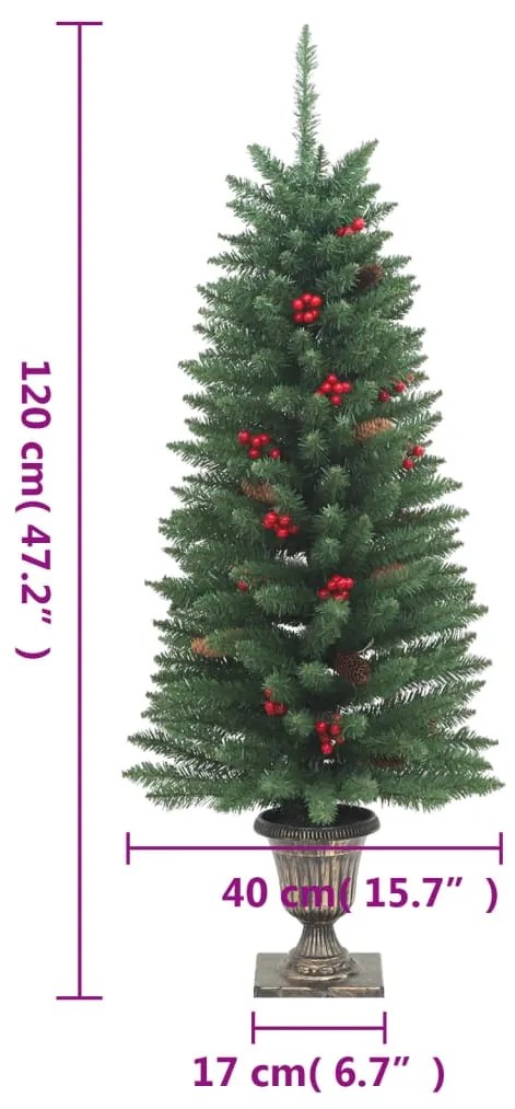 Árvores de Natal artificiais 2 pcs 100 luzes LED 120 cm verde