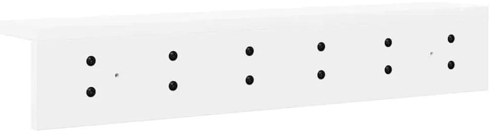 Cabideiro de Parede com prateleira Branco 60 x 10.5 x 10.5 cm