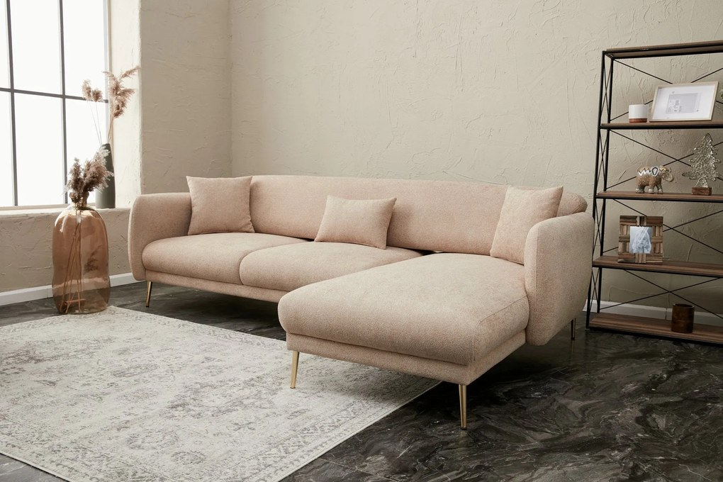 Sofá-Cama de Canto Simena – Bege Dourado – 77 x 77 x 70 cm