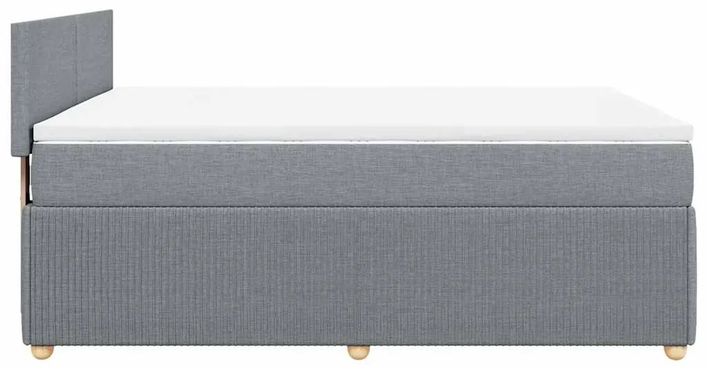 Cama com molas/colchão 140x190 cm tecido cinzento-claro