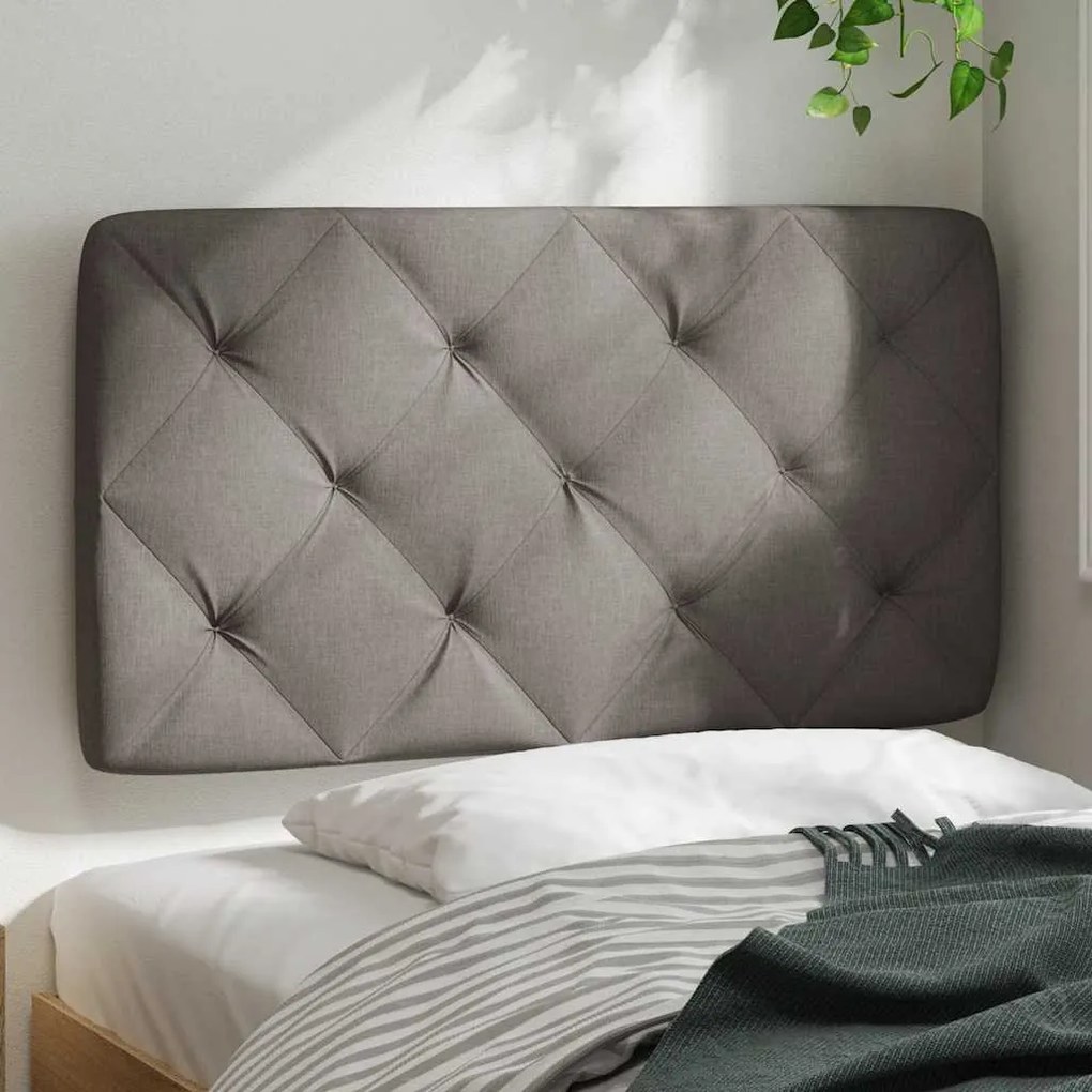Almofadão de cabeceira 90 cm tecido cinzento-acastanhado