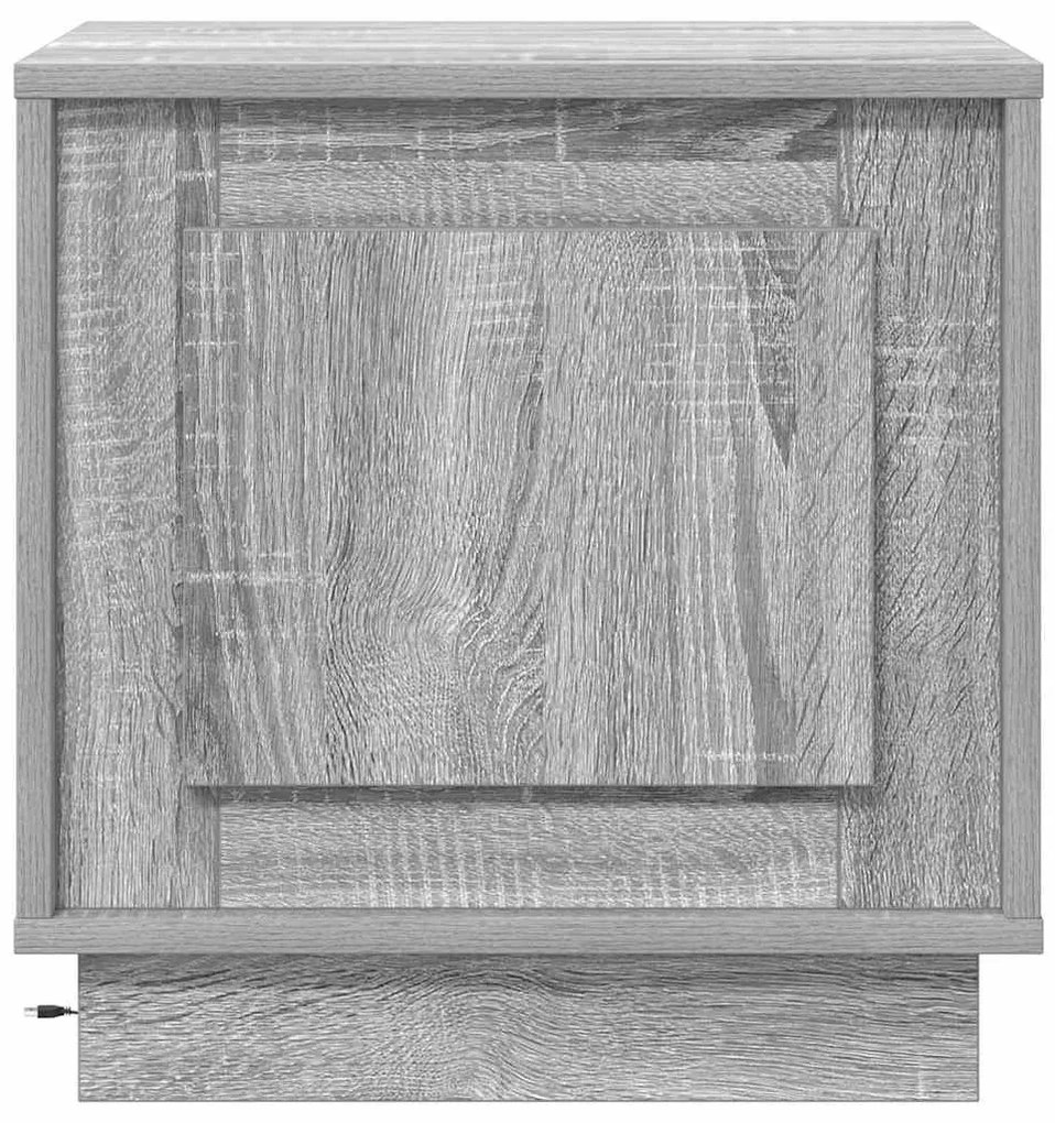 Gavetas de Cabeceira com Luzes LED 2 pcs Cinza Sonoma 44x34,5x45 cm