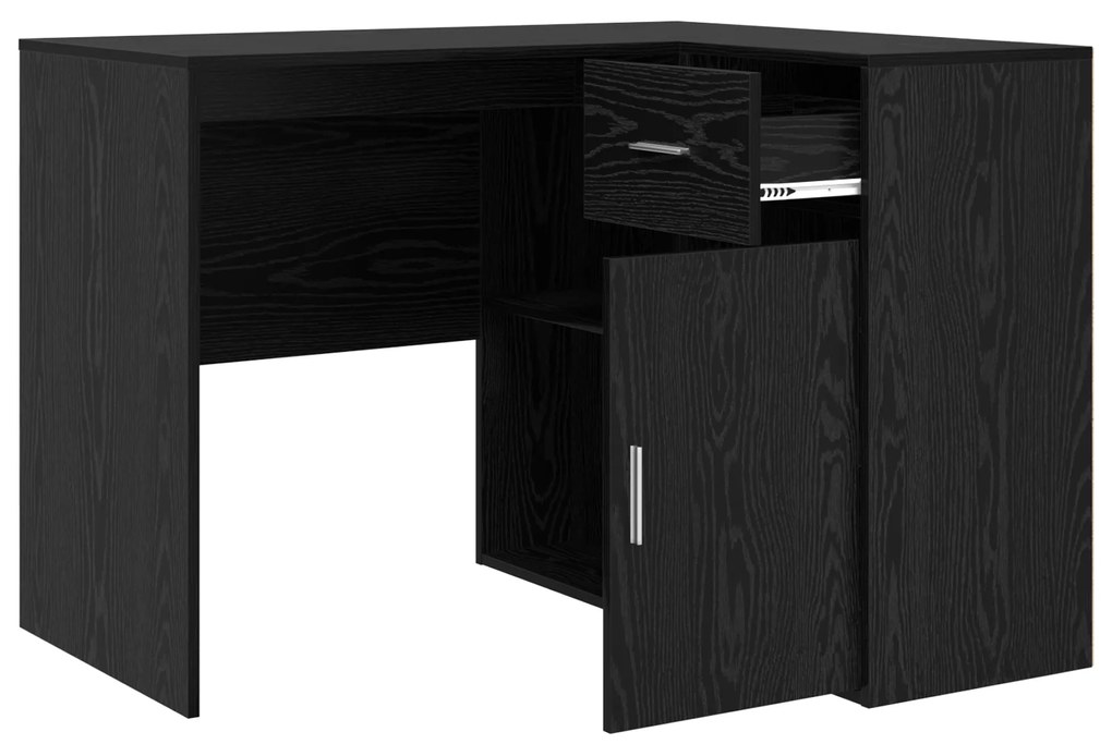 Mesa de Canto Carvalho Preto 102x88x75 cm Madeira Ingenheirada