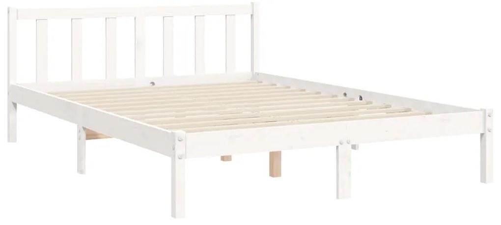 Estrutura de cama com cabeceira 160x200 cm madeira maciça