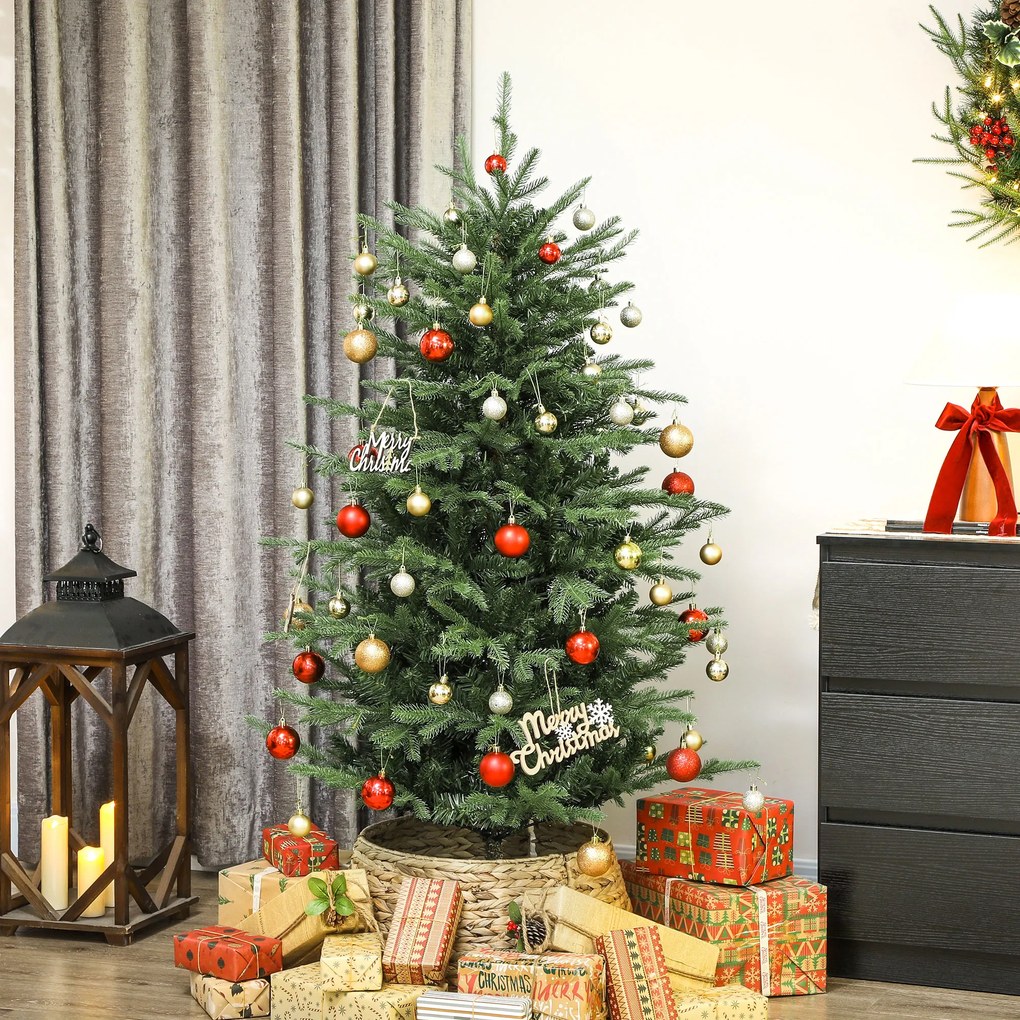 Árvore de Natal Artificial (SEM DECORAÇÕES) 150 cm com 1186 Ramos Densos Suporte Metálico Dobrável para Interior Verde