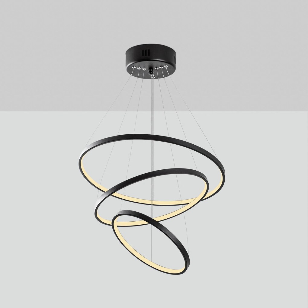 Candeeiro de Teto LED "Simit" Regulável – Preto – 50x50x80 cm – Design