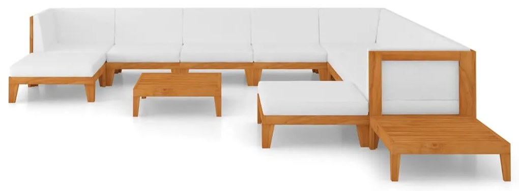 12 pcs conjunto lounge de jardim c/ almofadões acácia maciça