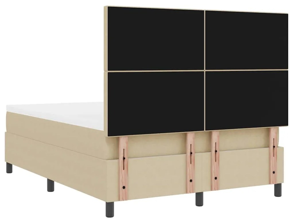 Cama Box Spring com Colchão Verde Claro Cinza 140x200 cm Tecido de Vel