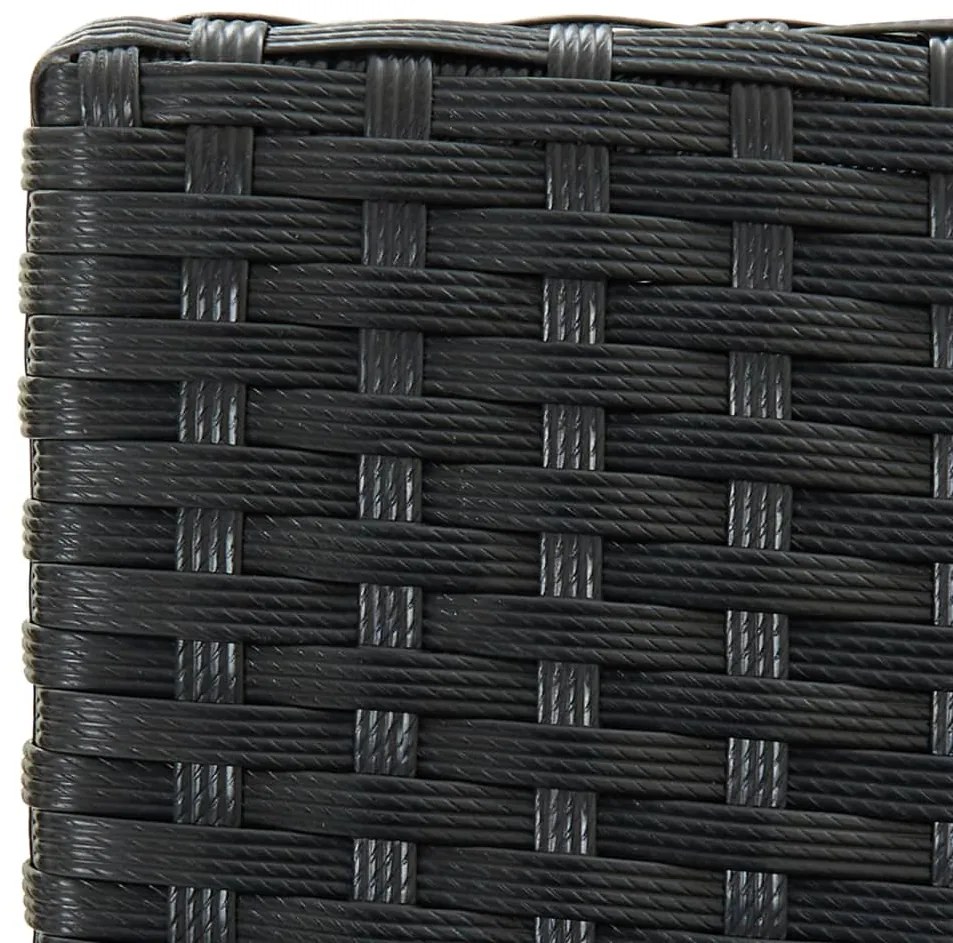 Bancos de bar com almofadões para jardim 2 pcs vime PE preto