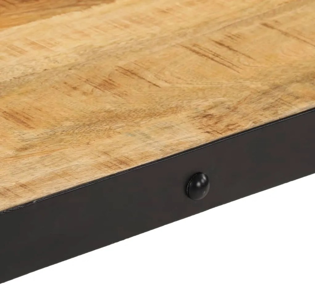 Mesa de centro c/ rodas madeira mangueira maciça 100x55x26 cm