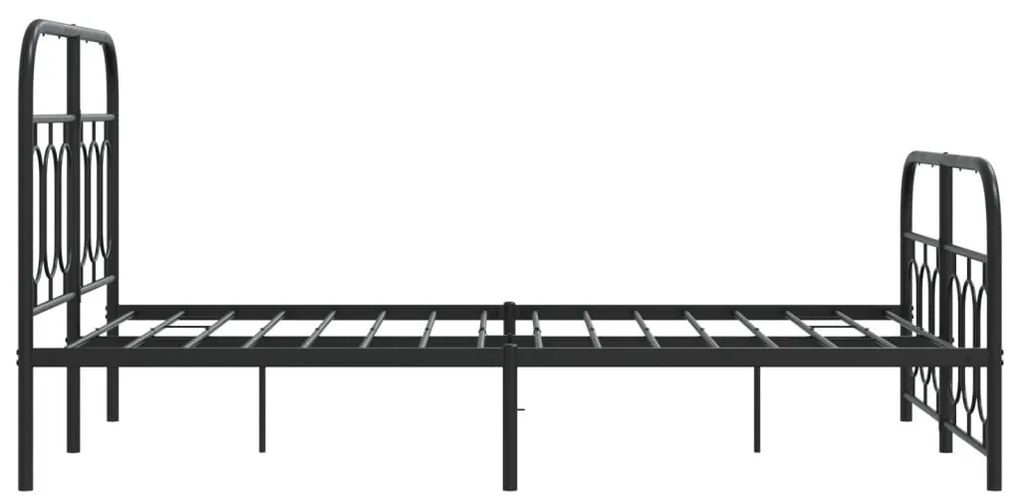 Estrutura de cama com cabeceira e pés 120x200 cm metal preto