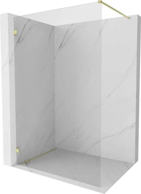 Mexen Lunar parede de duche Walk-in esquerda 120 x 200 cm, transparente 8 mm, dourada escovada - 830-120-000-55-00-L