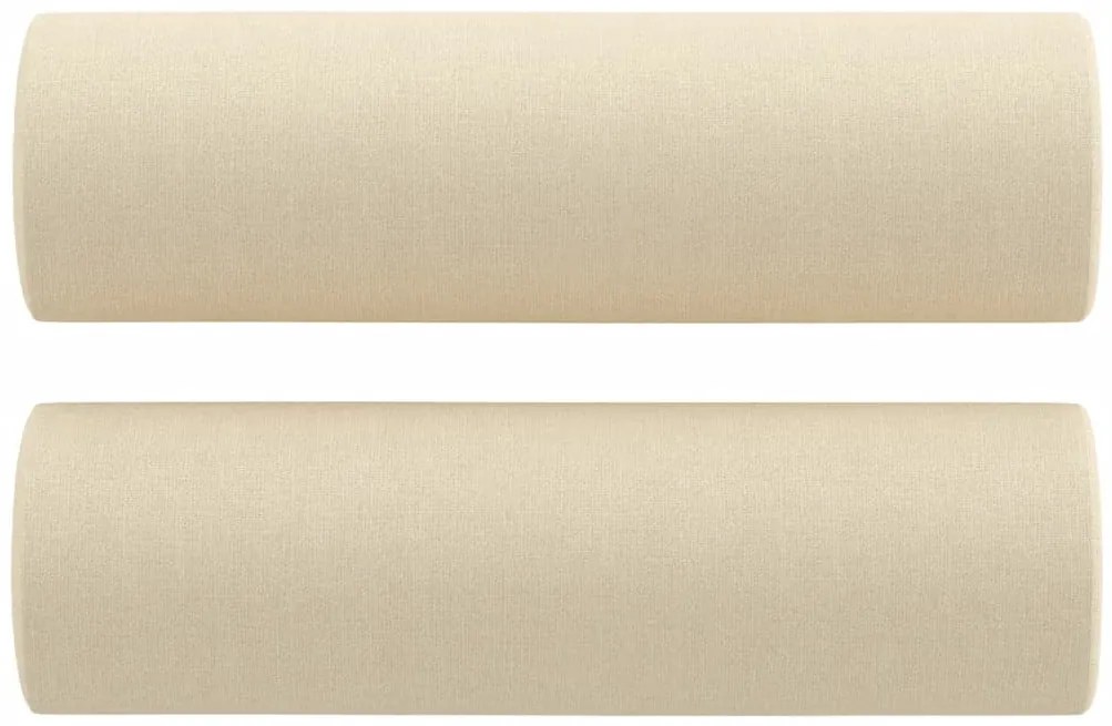 3 pcs conjunto de sofás com almofadas tecido cor creme