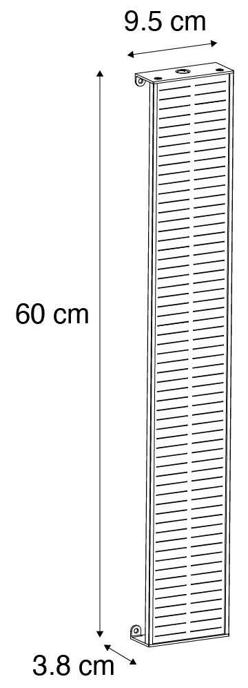 Candeeiro de parede exterior preto 60 cm com LED regulável 4 passos com solar - Serena Moderno