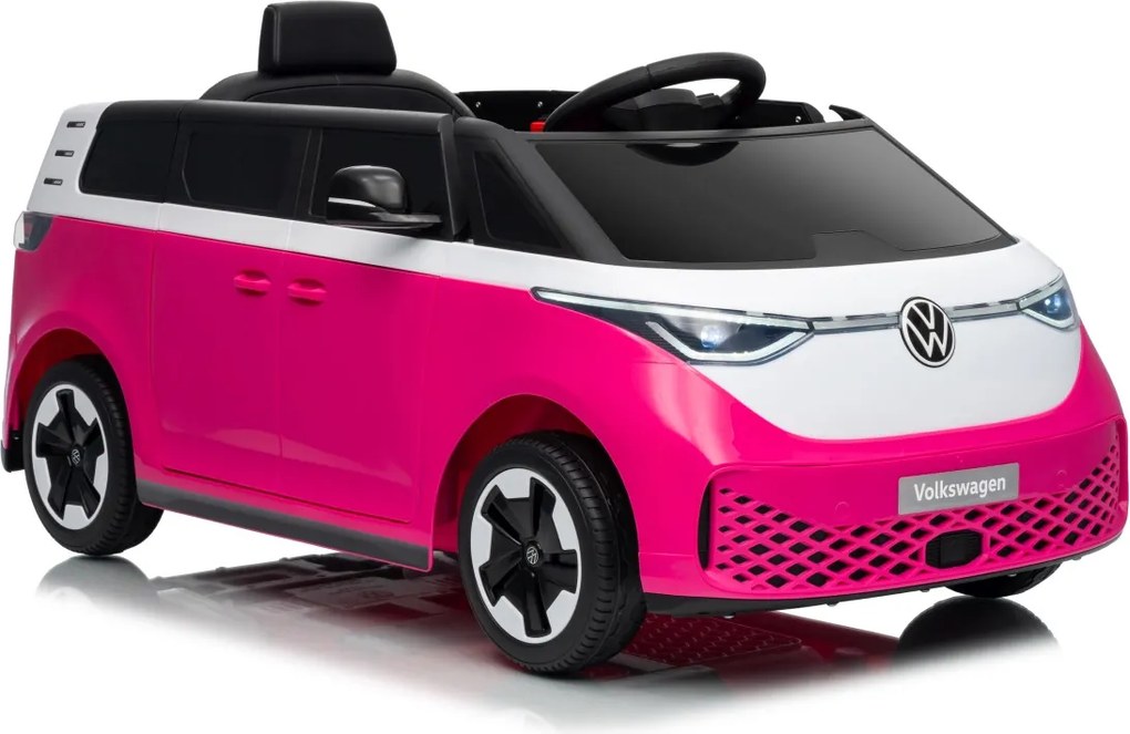 Carro elétrico para Crianças 12V Volkswagen ID BUZZ, Rodas Espuma EVA, assento couro ecológico Rosa