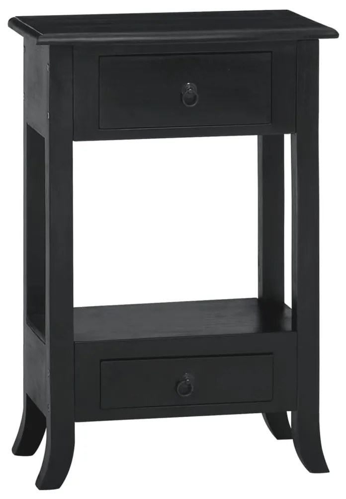 vidaXL Mesa consola c/ gavetas 50x30x75 cm madeira mogno maciça preto