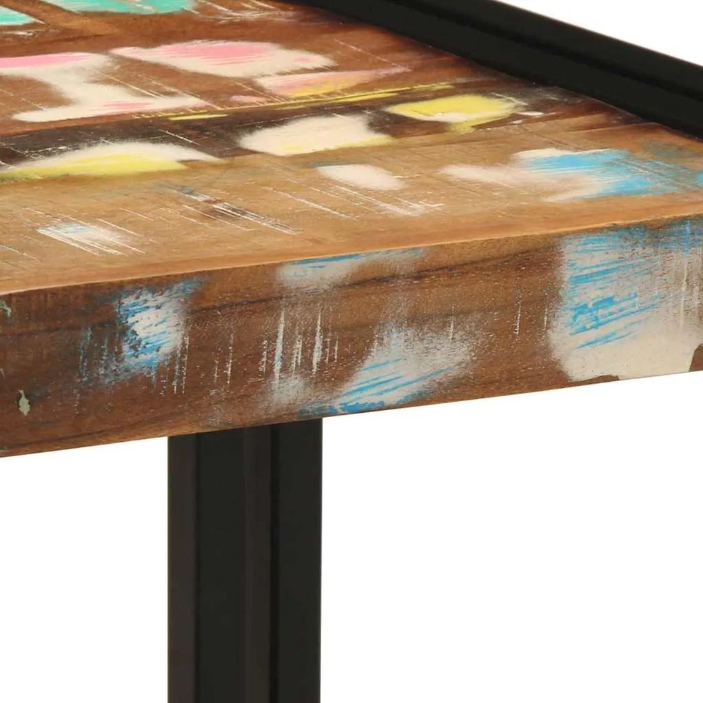 Mesa de Café Multicolorida 40x50x38 cm em Madeira Recuperada
