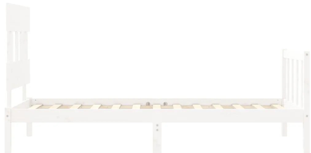 Cama sem colchão 100x200 cm madeira de pinho maciça branco