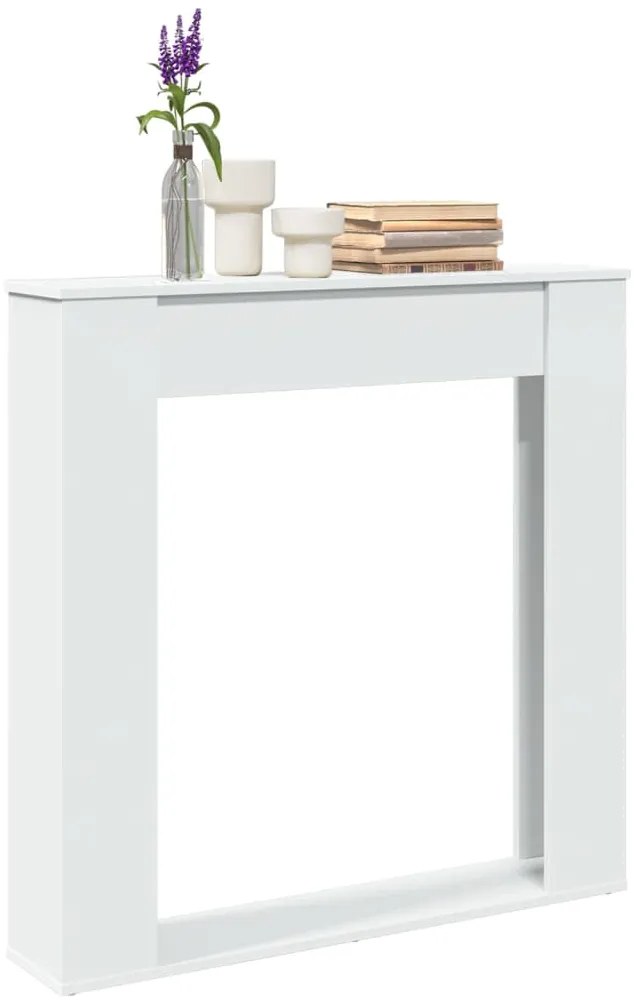 vidaXL Cornija de lareira 100x20x100 cm derivados de madeira branco