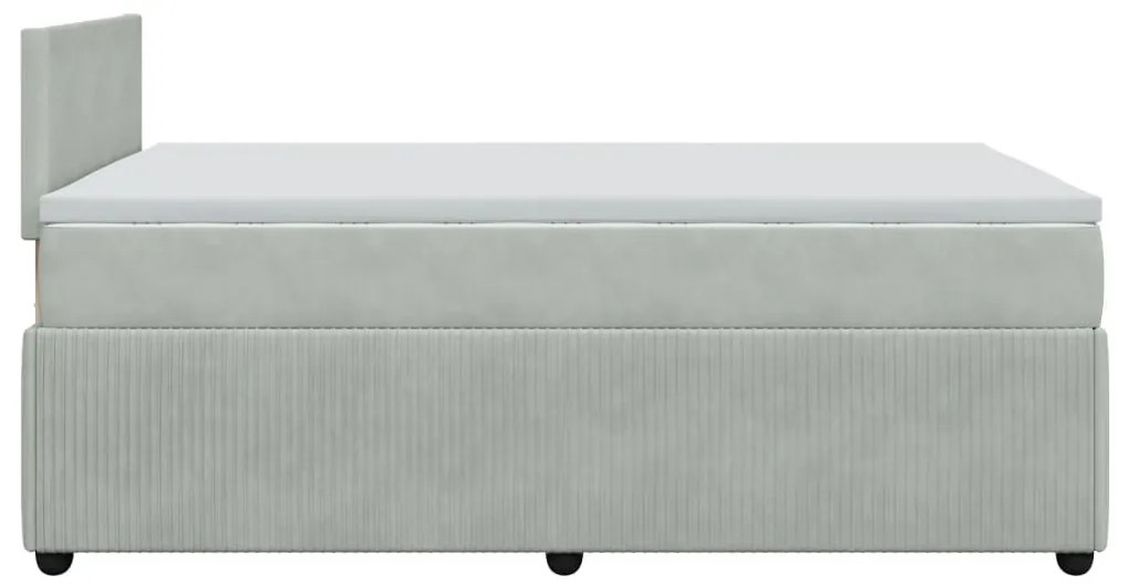 Cama boxspring com colchão 120x190 cm veludo cinzento-claro