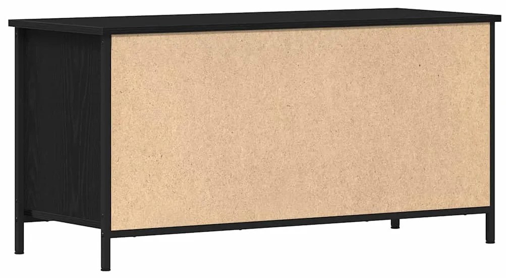 Armário de TV vidaXL Carvalho Preto 100x40x50 cm Madeira e Aço
