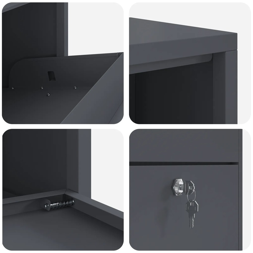 Caixa de Correio para Pacotes Antracite 44x22x82 cm Aço