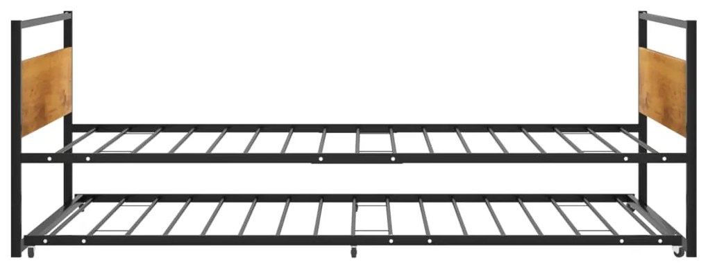 Estrutura de cama de puxar 90x200 cm metal preto