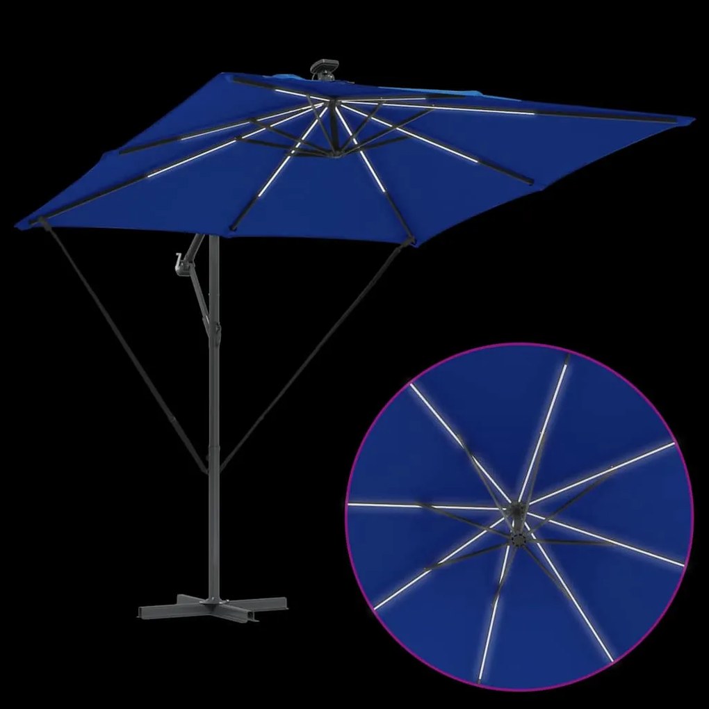 Guarda-sol de Bananeira Cantilever Azul 249 x 249 x 250 cm