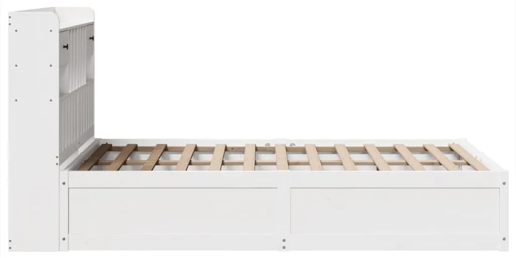 Cama sem colchão 135x190 cm madeira de pinho maciça branco