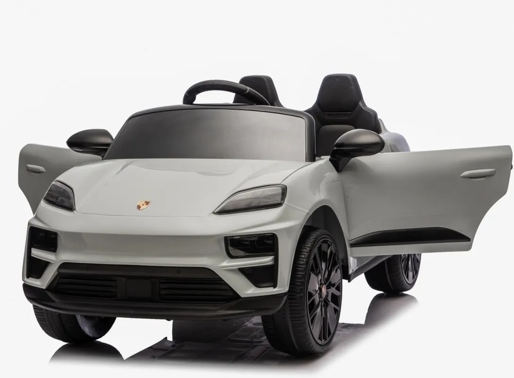 Carro elétrico para Crianças 2 a 6 anos 12V 4x4 Porsche Macan, Rodas de espuma EVA, Controle remoto Cinzento