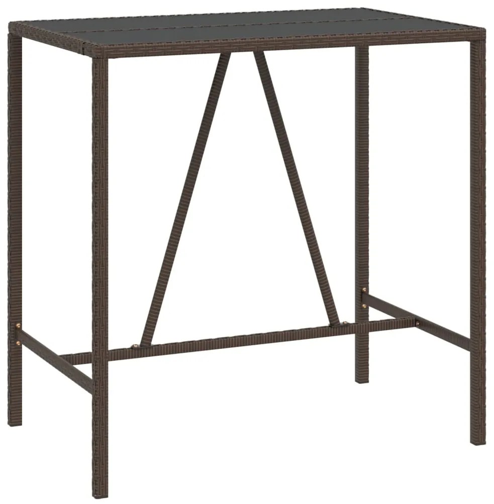 5 pcs conjunto de bar p/ jardim c/ almofadões vime PE castanho