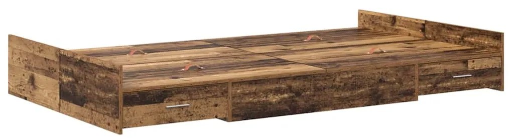 Cama Box em Madeira Velha, 120 x 190 cm, de Madeira de Engenharia.