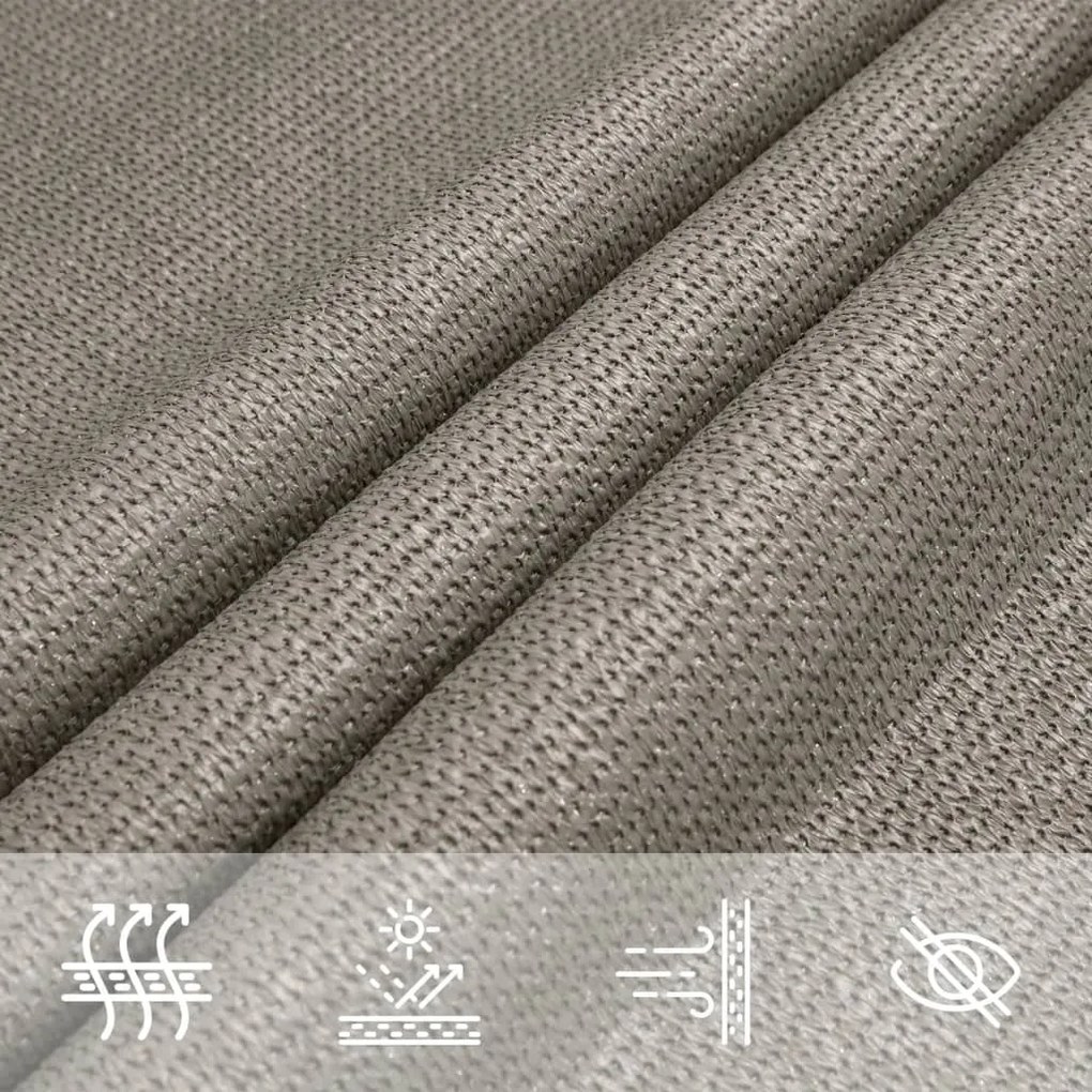 Para-sol estilo vela triangular 160g/m² 3x3x3m PEAD cinza-claro
