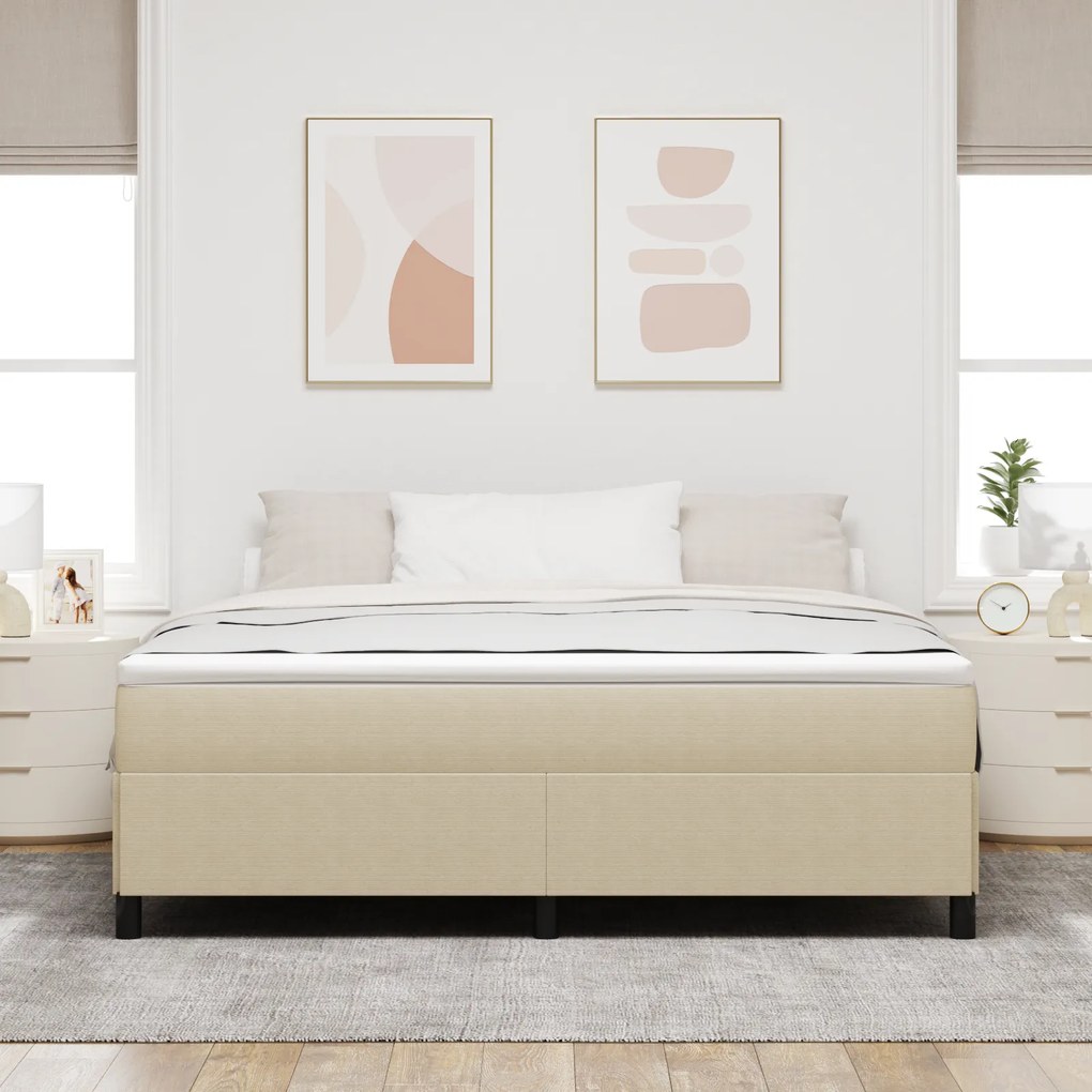 Base de Cama vidaXL Verde Claro Cinza 180x200 cm Tecido Canelado