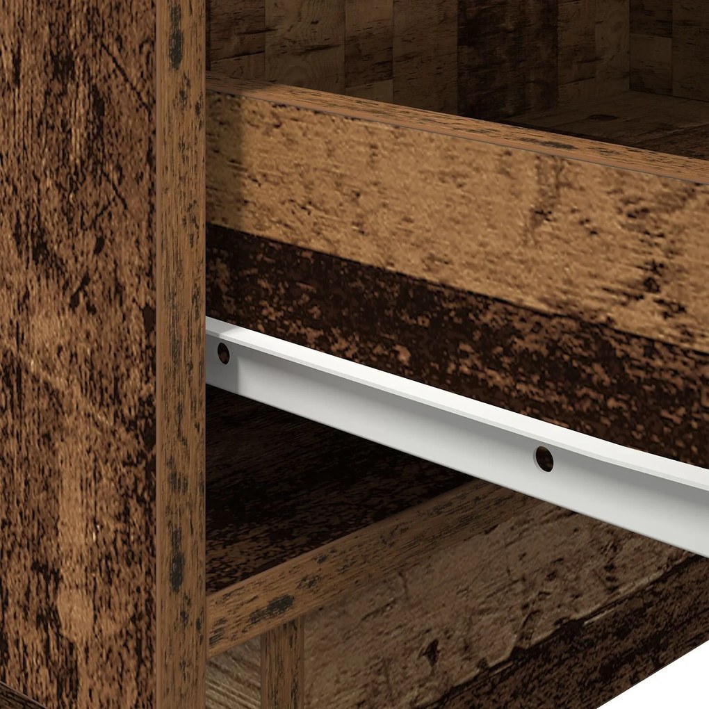 Cabeceira vidaXL com luzes LED Madeira Velha 45x40x55 cm