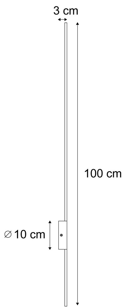 Candeeiro de parede moderno preto 100cm incl. LED - Clockwise Moderno